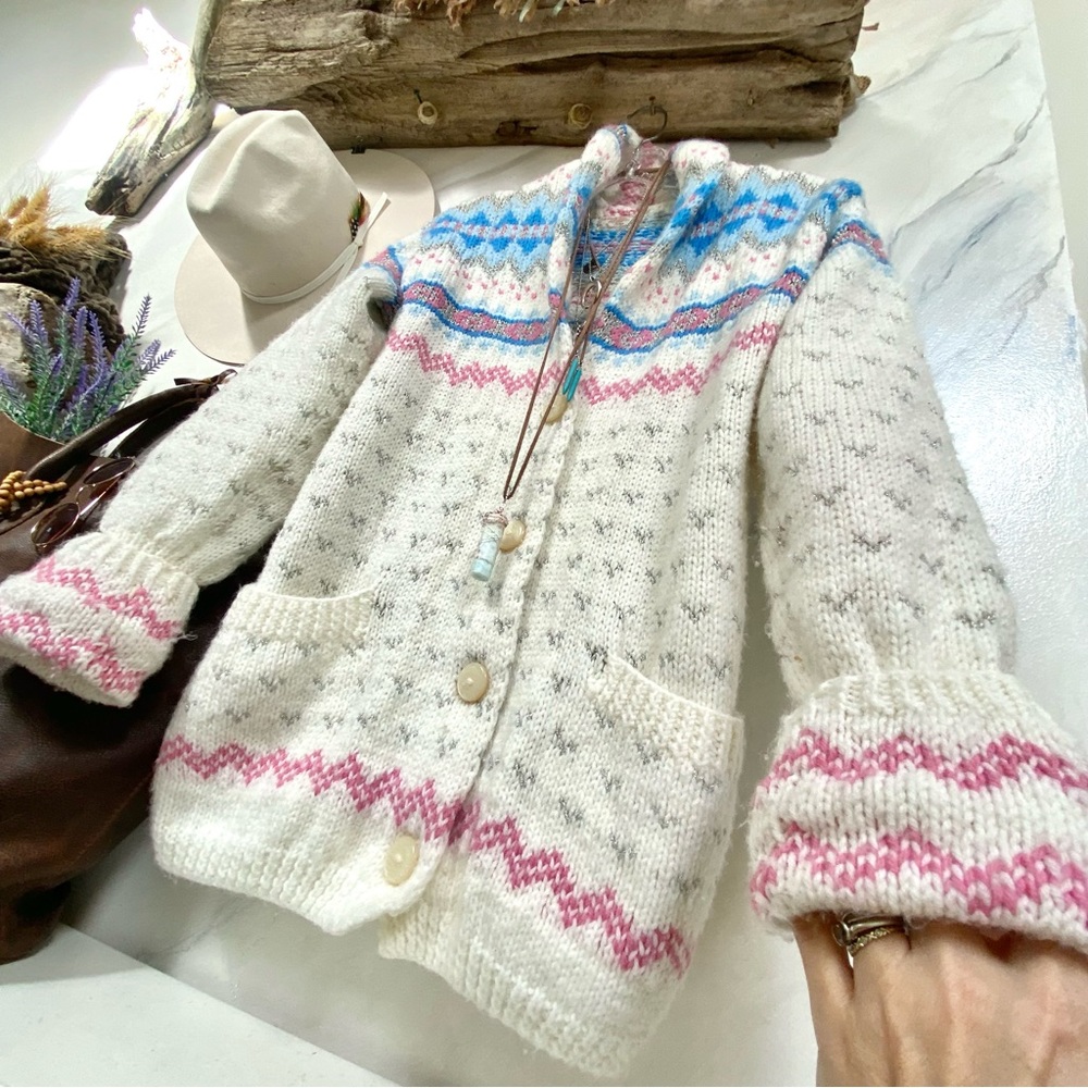 SOLD⭐️RARE Artisan HANDCRAFTED granny sweater-Navajo/NORDIC/Aztec/Pendleton vibe - Picture 12 of 16